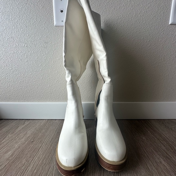 White Knee-High Boots - Picture 1 of 2